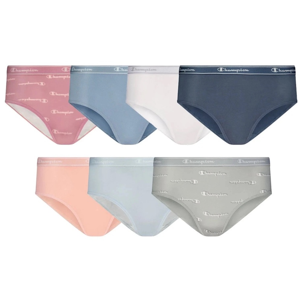 Champion Girls 7 Pack Stretch Soft Brief Size L 12/14 Lilas Print Pack